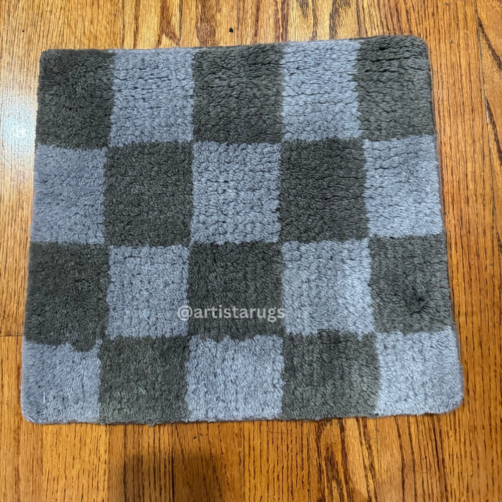 Image of a Plush Checkered Rug with a soft and cozy texture