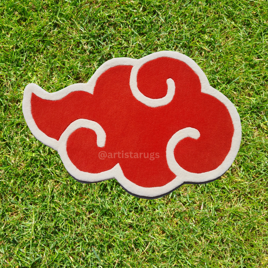 Akatsuki Cloud Rug kept on Grass