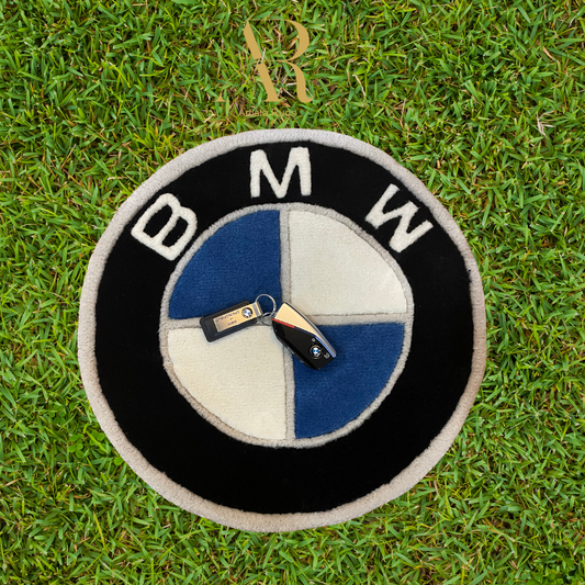 bmw logo rug with bmw key