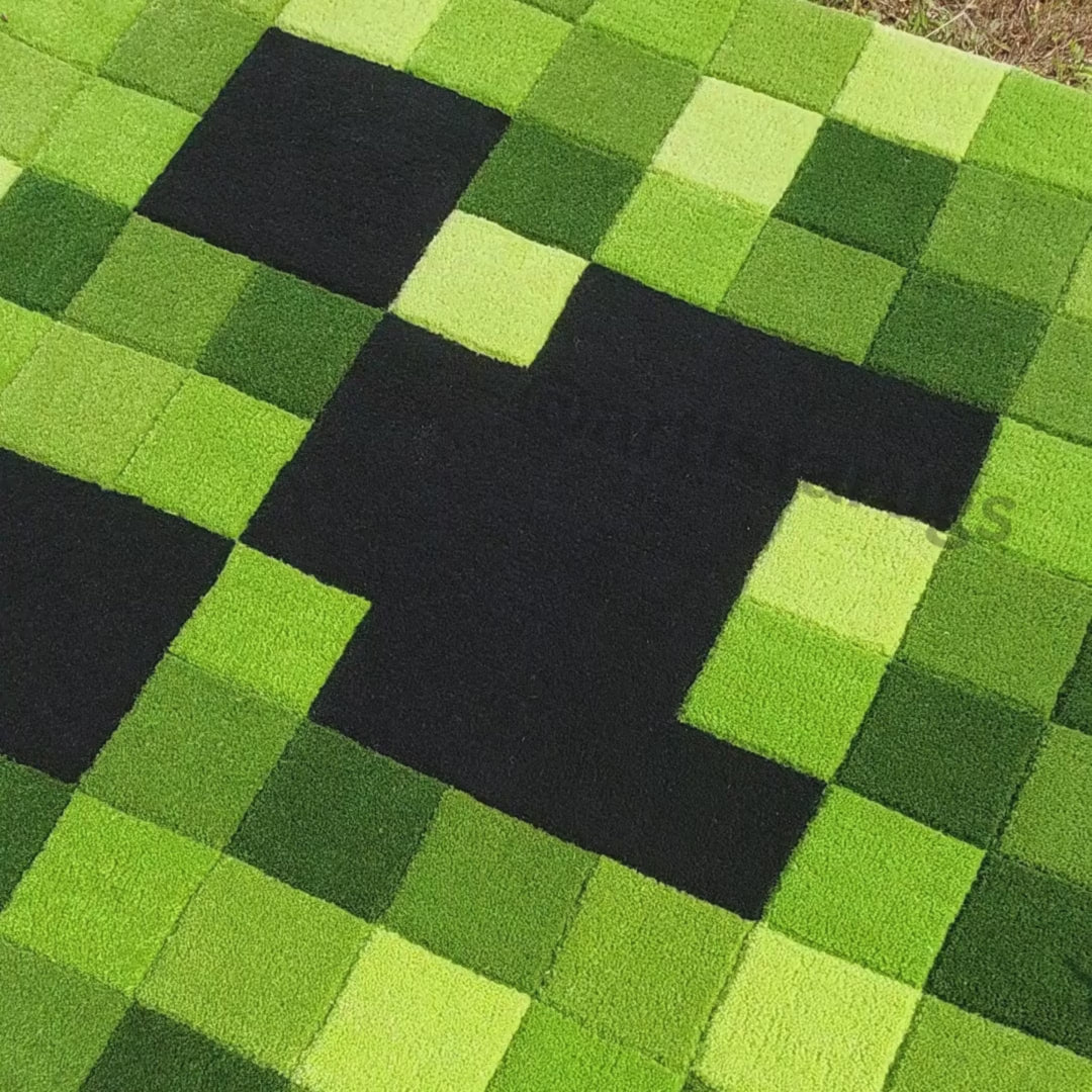 Detailed view of Minecraft rug